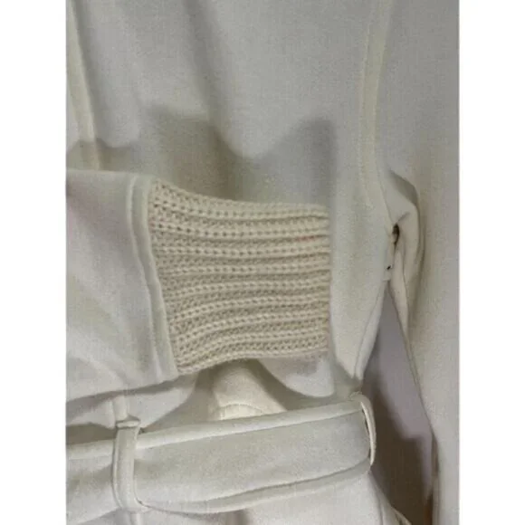 Womens Knitted Dove Ivory Knit Button-Front Belted Light-weight Jacket Size Sm - Picture 8 of 12
